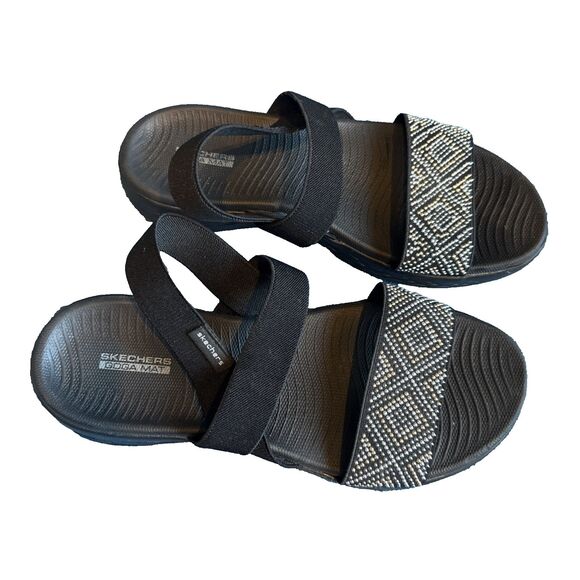 Skechers Goga Mat Sandals Metallic Studded Size 8 - Picture 1 of 10